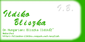 ildiko bliszka business card